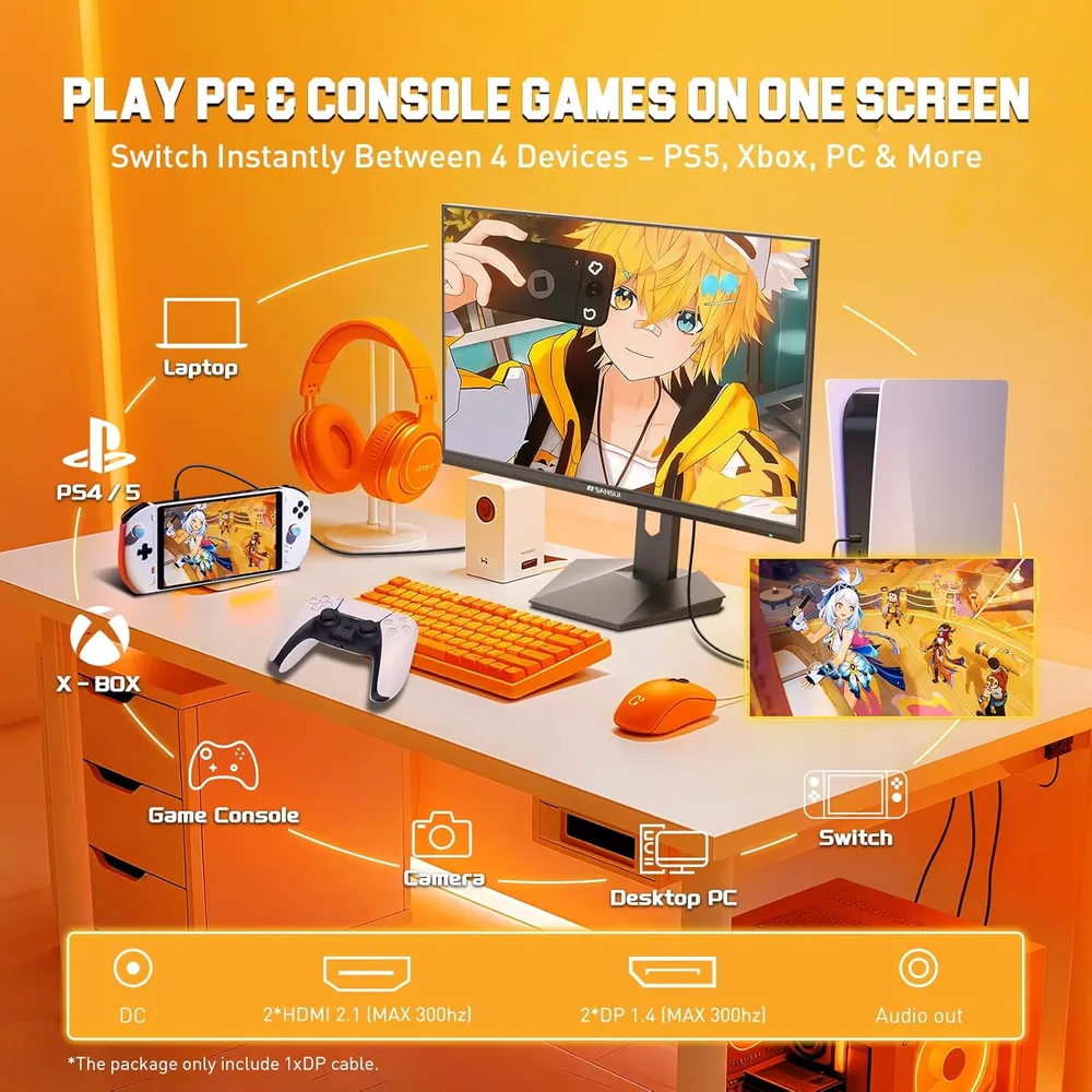 Sansui 27" WQHD 300 Hz 1 ms IPS FreeSync HDR 10 bits VESA