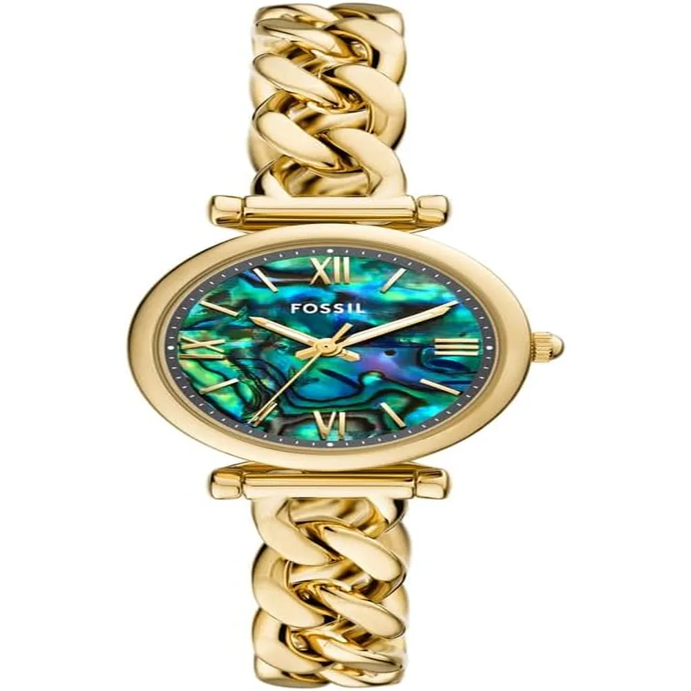 Fossil reloj de cuarzo Carlie para mujer, acero inoxidable | Oro Multicolor
