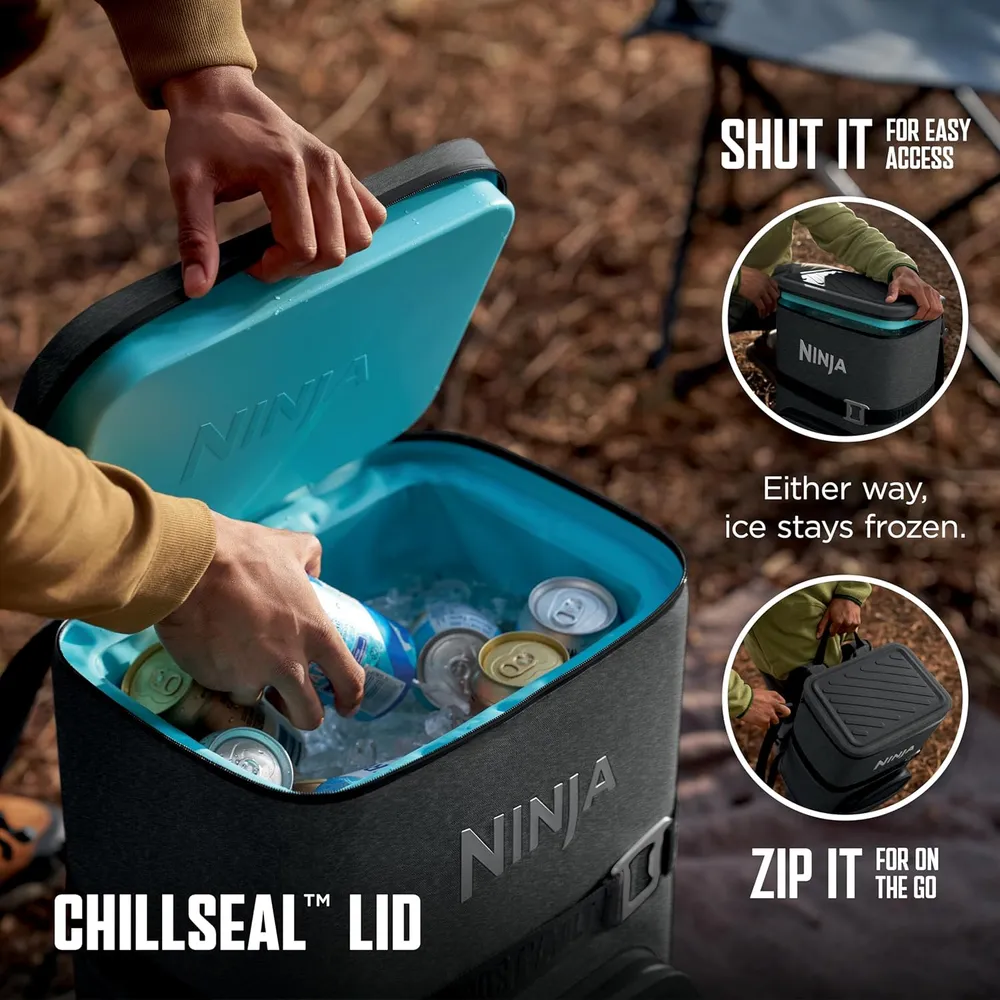 Ninja mochila térmica Frostvault Go Can, 24 qt / 22,7 L | Gris Oscuro