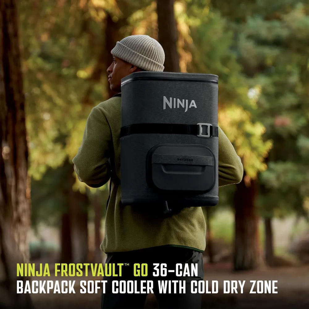 Ninja mochila térmica Frostvault Go Can, 36 qt / 34,1 L | Gris Oscuro