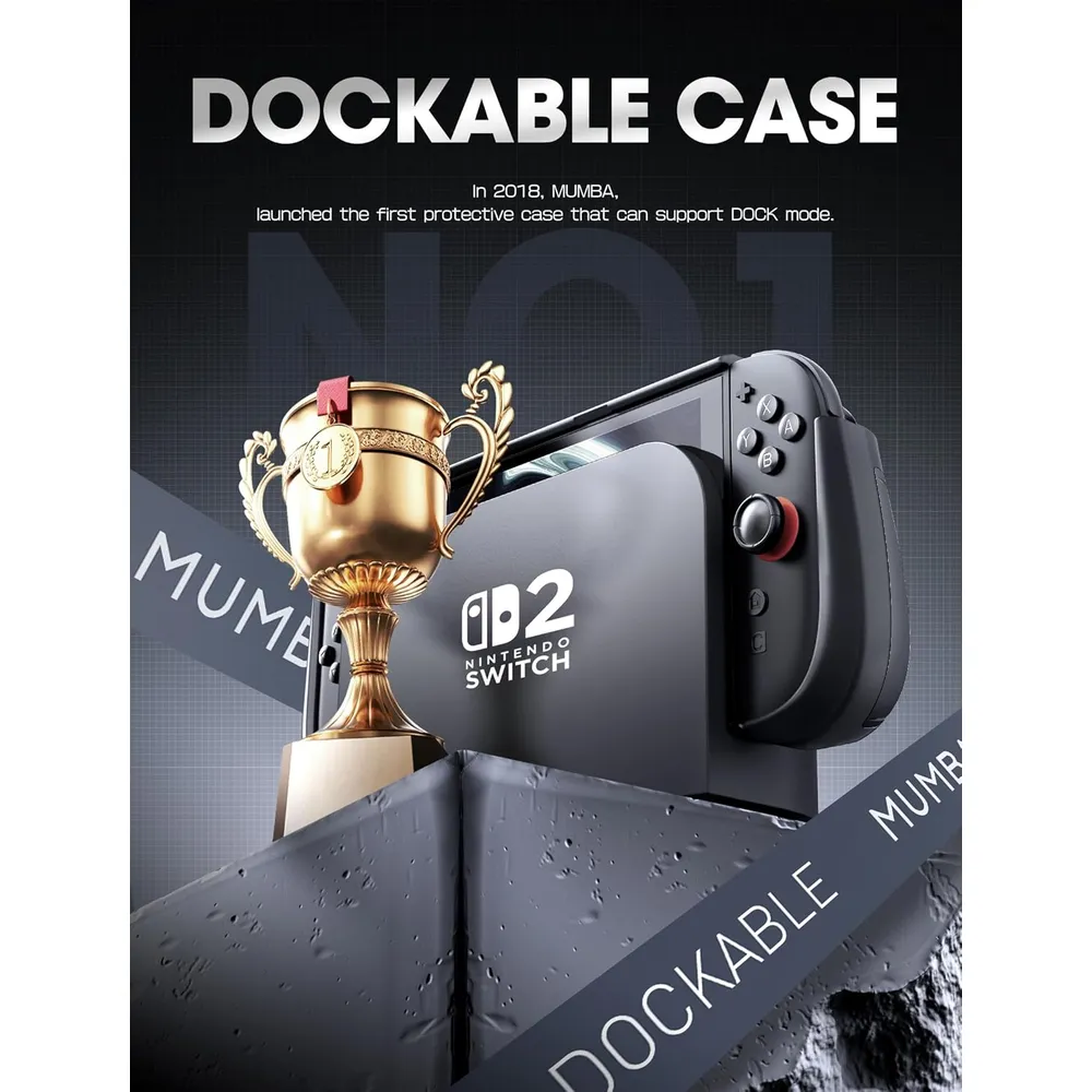 Funda Acoplable con Soporte Plegable Para Nintendo Switch 2 | Negro