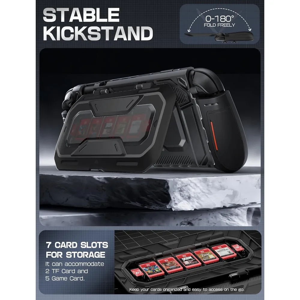 Funda Acoplable con Soporte Plegable Para Nintendo Switch 2 | Negro