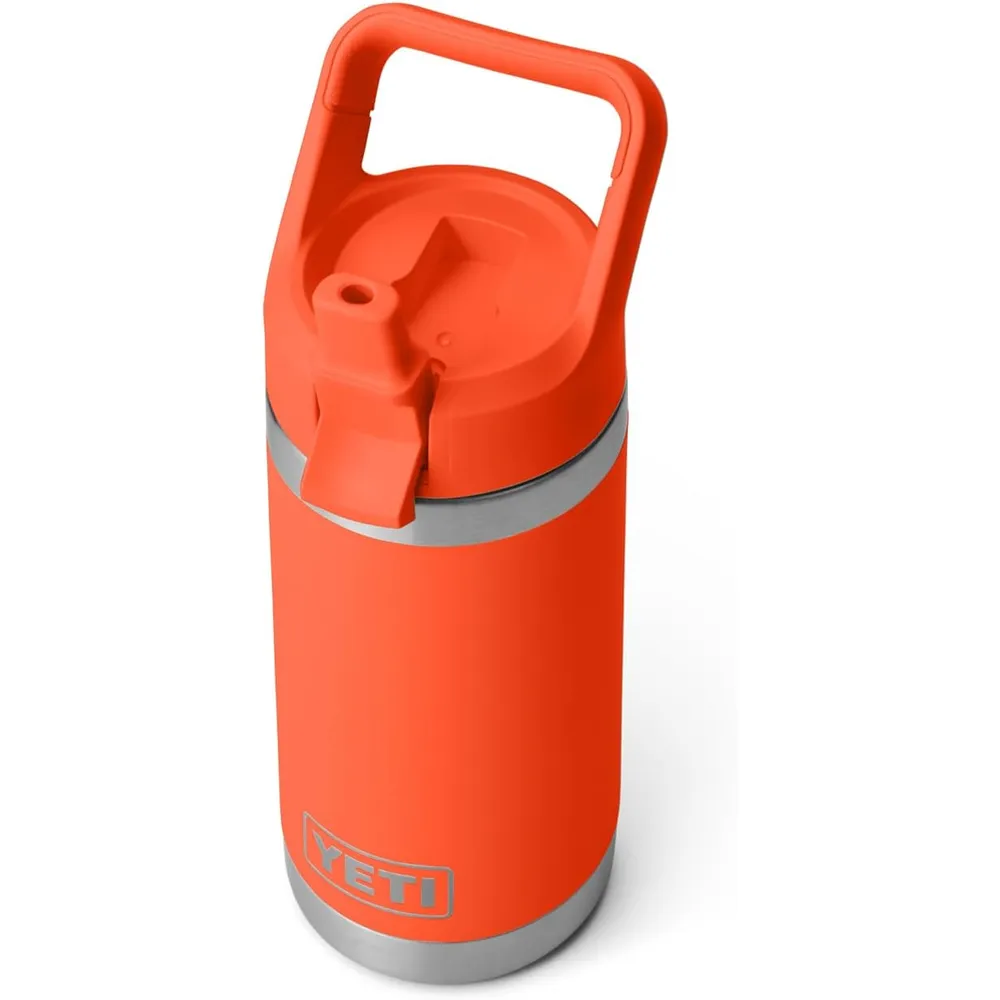 YETI Botella Rambler Jr. para Niños con Cañita de 12 oz | Naranja Fuerte