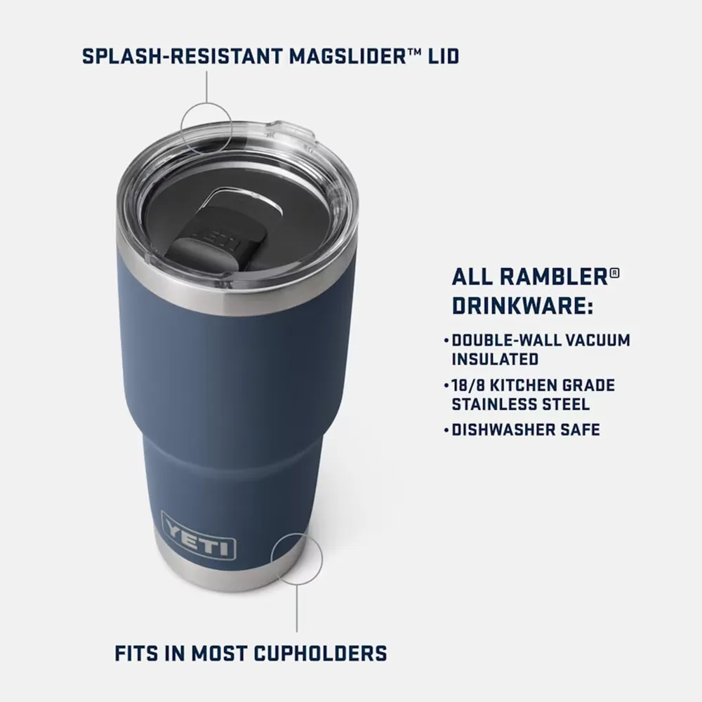 YETI Rambler Vaso de 30 oz de acero inoxidable y tapa MagSlider color anaranjado