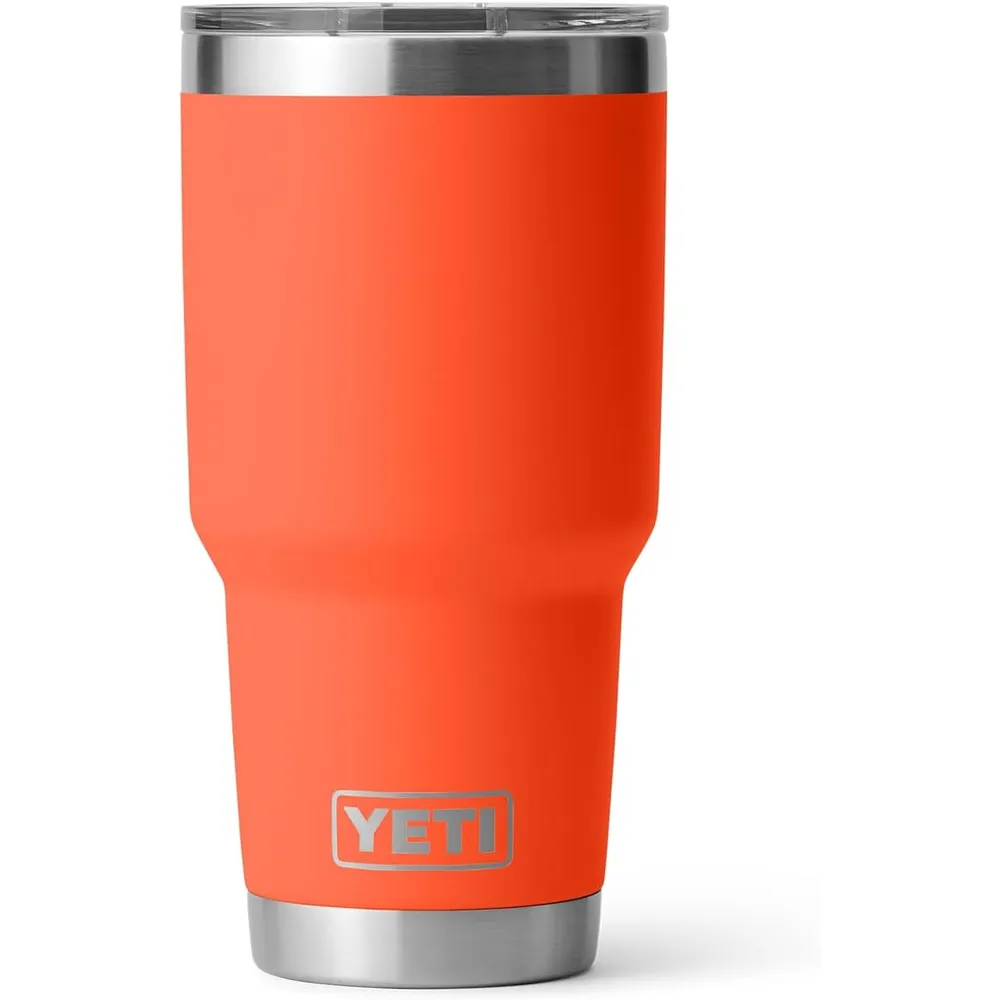 YETI Rambler Vaso de 30 oz de acero inoxidable y tapa MagSlider color naranja fuerte