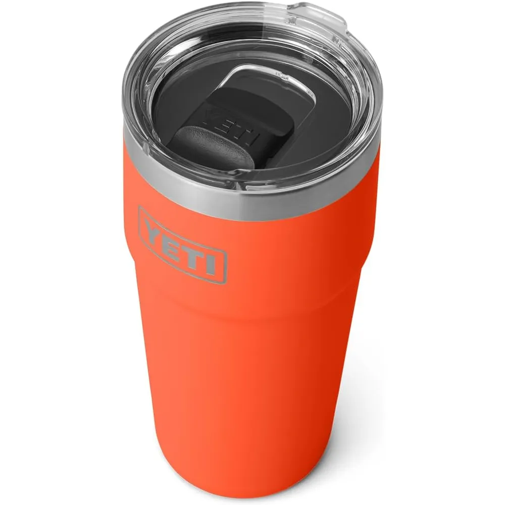 YETI Rambler Vaso de 20 oz de acero inoxidable y tapa MagSlider color naranja