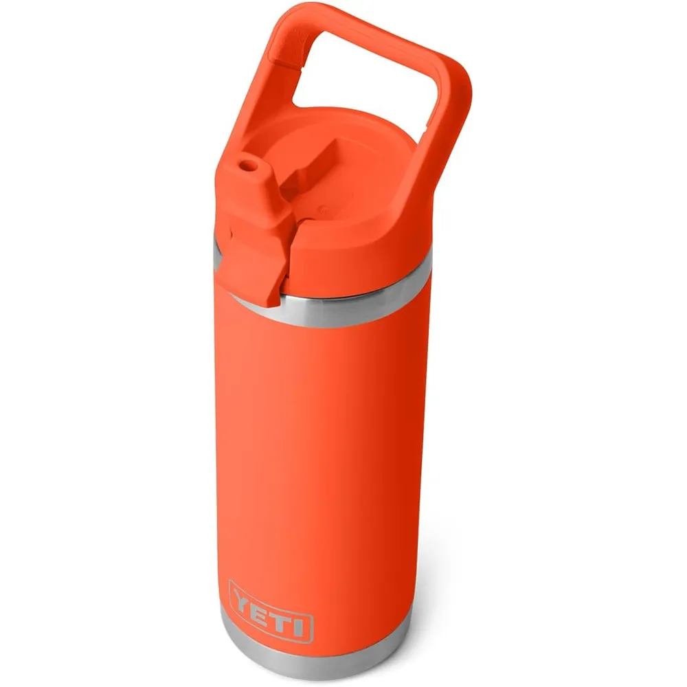 YETI Botella Rambler con Tapa de Cañita de 18 oz | Naranja Fuerte
