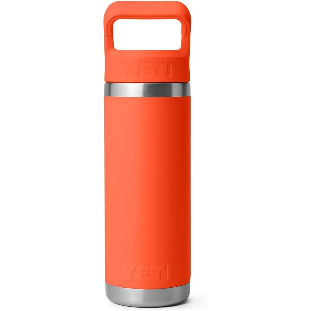 YETI Botella Rambler con Tapa de Cañita de 18 oz | Naranja Fuerte