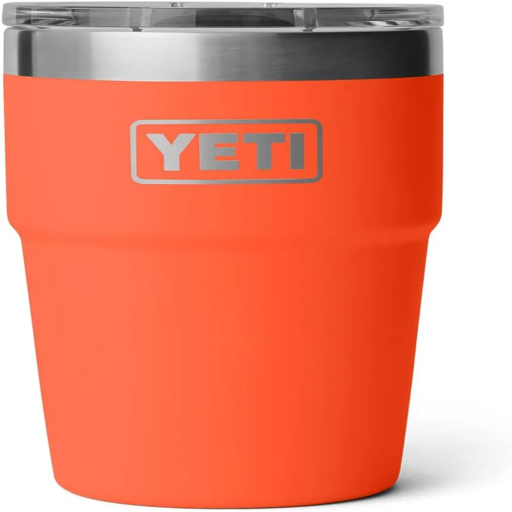 YETI Rambler Vaso de 16 oz de acero inoxidable con tapa MagSlider color naranja oscuro