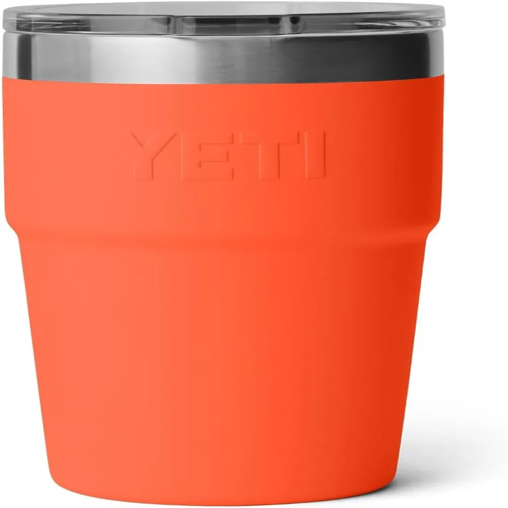 YETI Rambler Vaso de 16 oz de acero inoxidable con tapa MagSlider color naranja oscuro