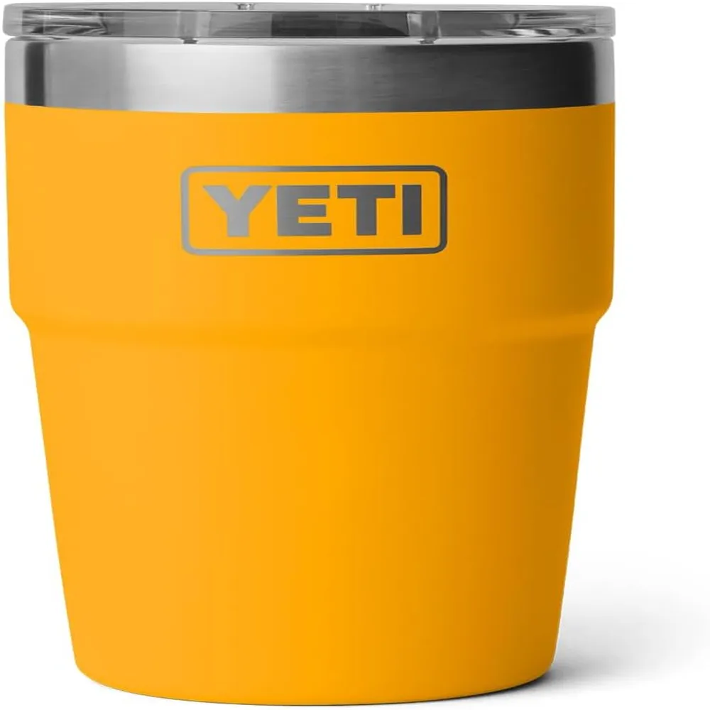 YETI Rambler Vaso de 16 oz de acero inoxidable con tapa MagSlider color verde anaranjado