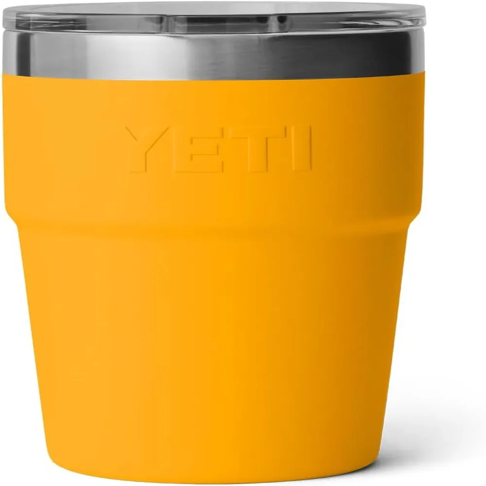 YETI Rambler Vaso de 16 oz de acero inoxidable con tapa MagSlider color verde anaranjado