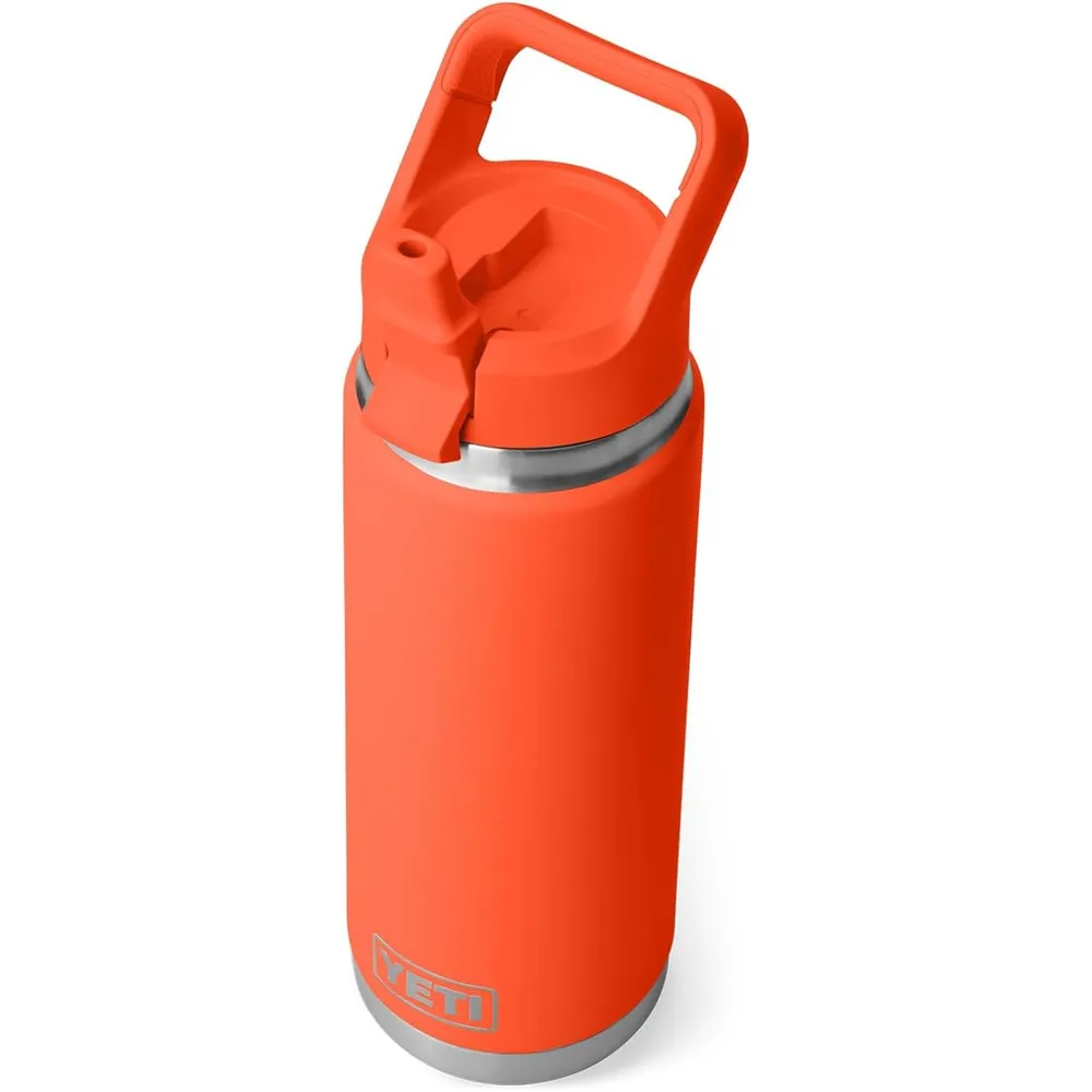 YETI Botella Rambler con Tapa de Cañita de 26 oz | Naranja Fuerte