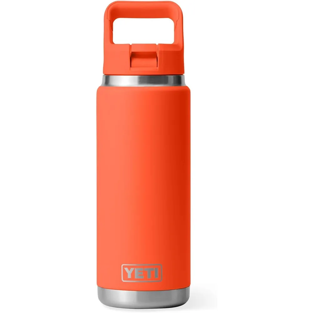 YETI Botella Rambler con Tapa de Cañita de 26 oz | Naranja Fuerte