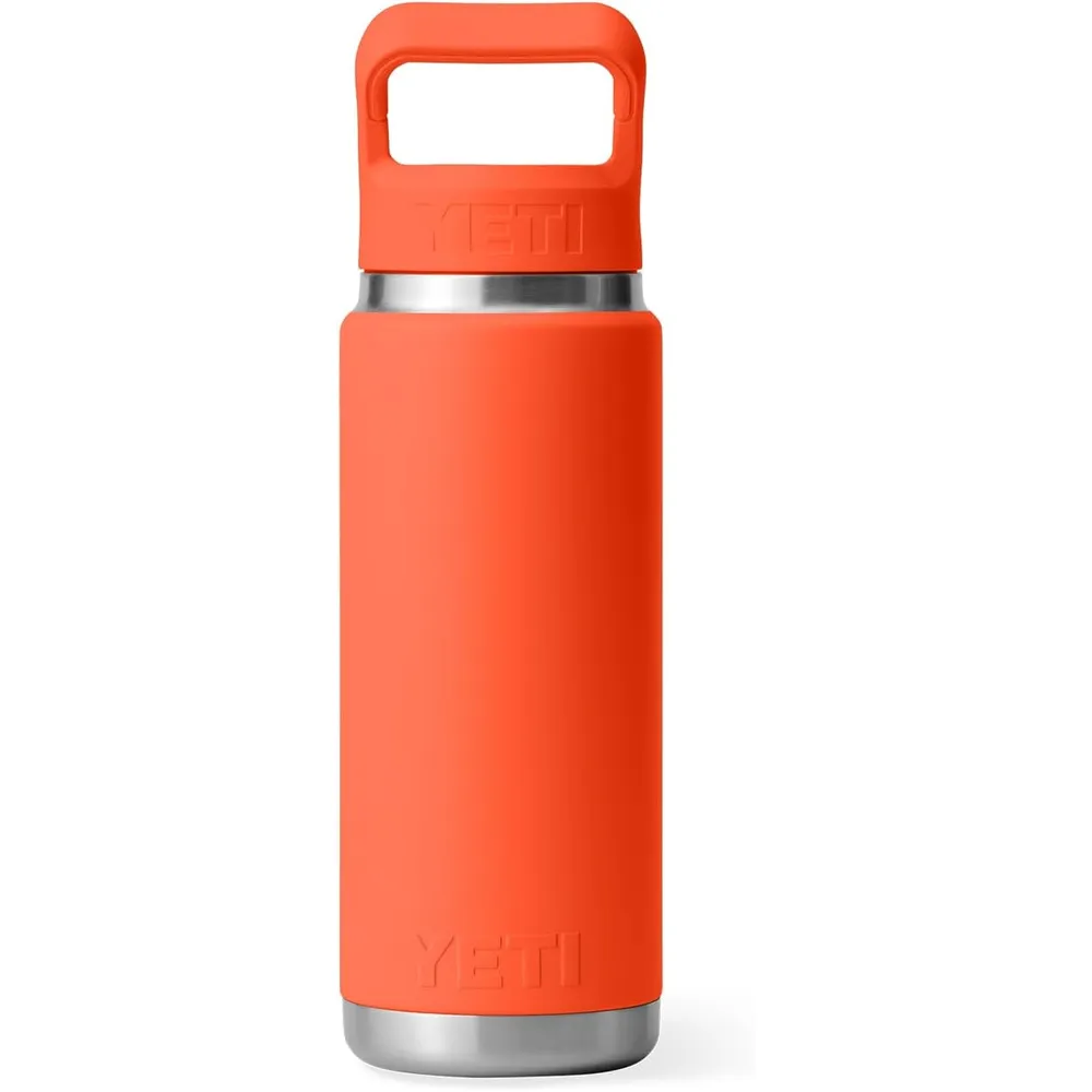 YETI Botella Rambler con Tapa de Cañita de 26 oz | Naranja Fuerte