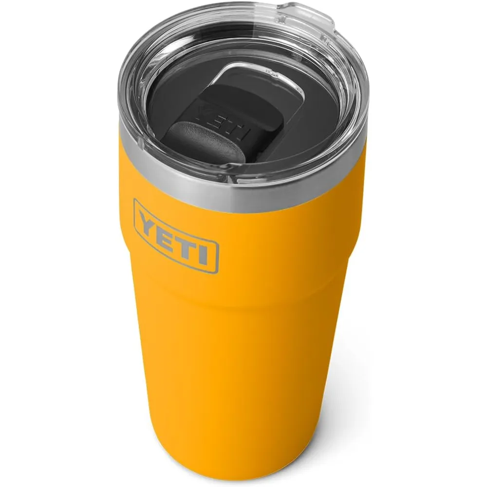 YETI Rambler Vaso de 20 oz de acero inoxidable y tapa MagSlider color anaranjado