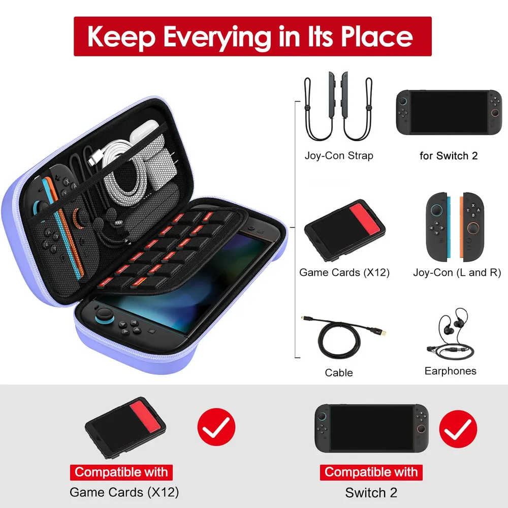 Estuche de Viaje para Nintendo Switch 2 | Lila