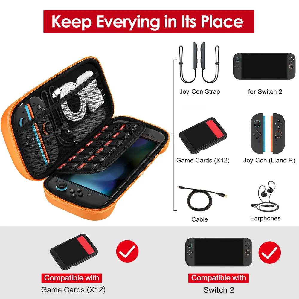 Estuche de Viaje para Nintendo Switch 2 | Naranja