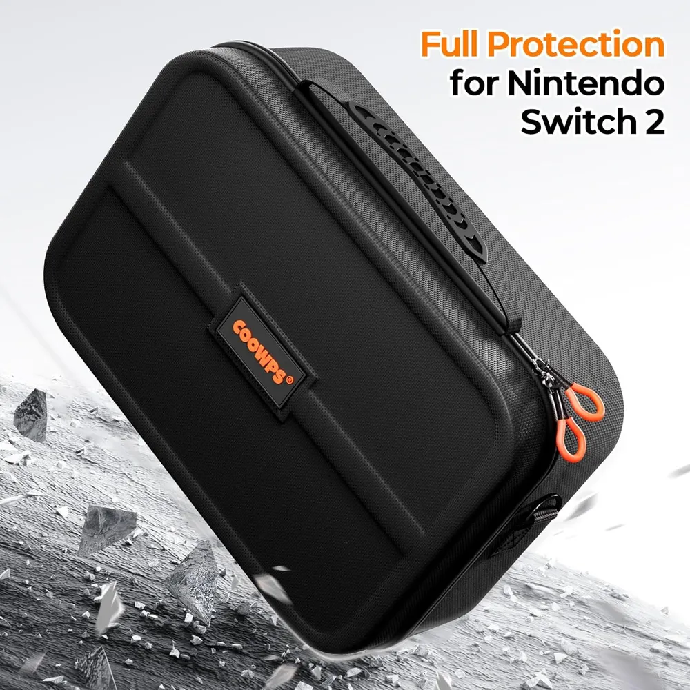 Funda con Ranuras + 4 Agarres de Pulgar Para Nintendo Switch 2 | Negro