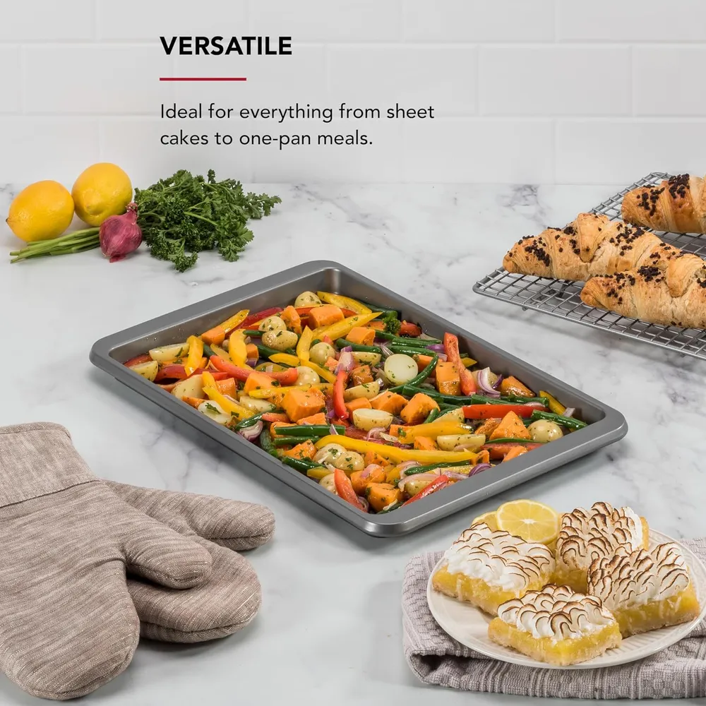 KitchenAid bandejas para hornear 25x38 cm, acero | Contorno plateado