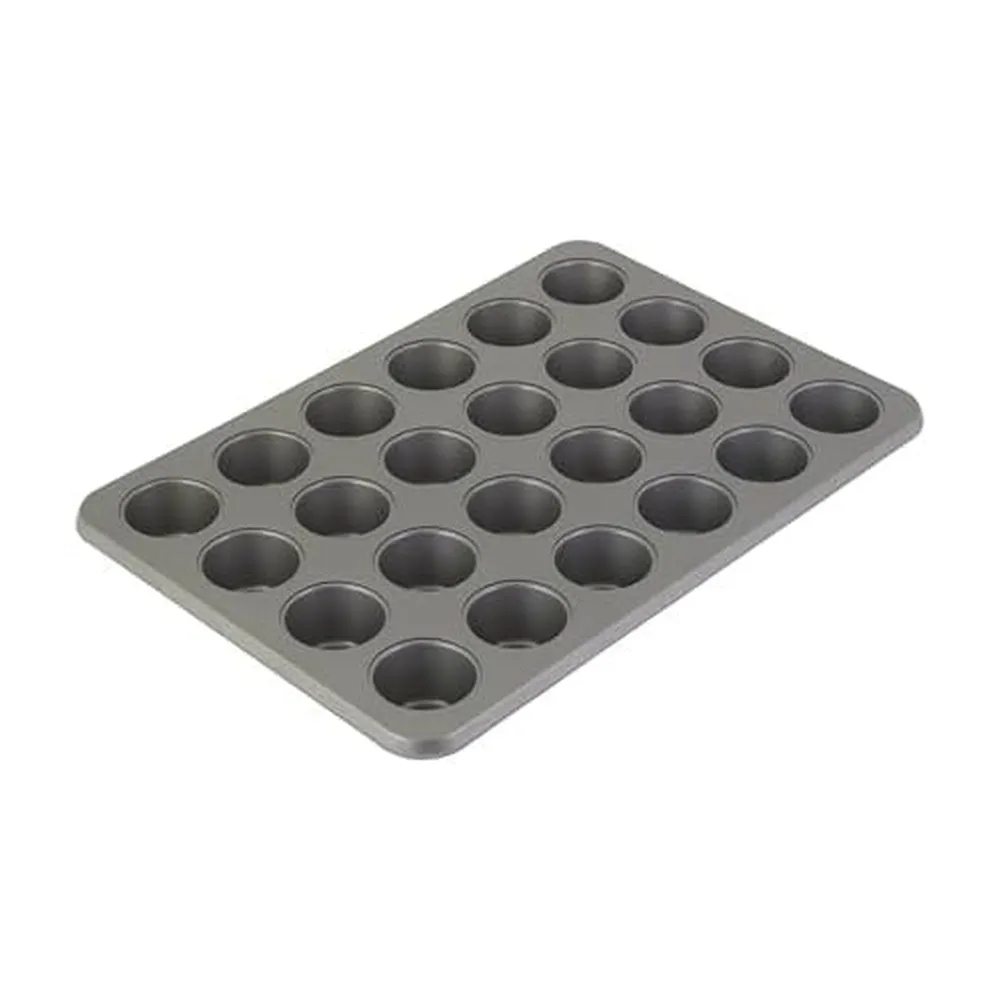 KitchenAid mini moldes para magdalenas 24 tazas, acero | Contorno plateado
