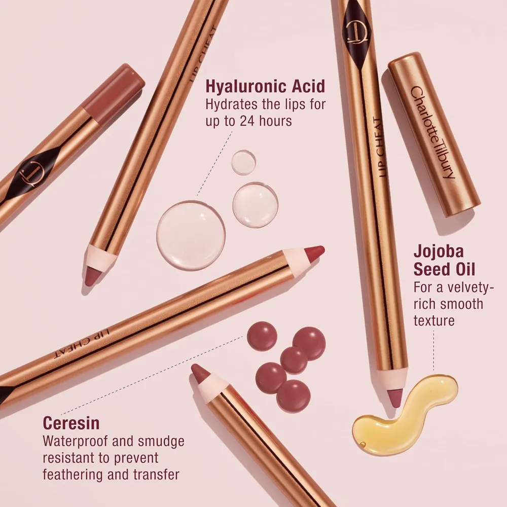 Charlotte Tilbury Lip Cheat Lápiz delineador de labios | Alfombra roja roja - rojo en tonos azules