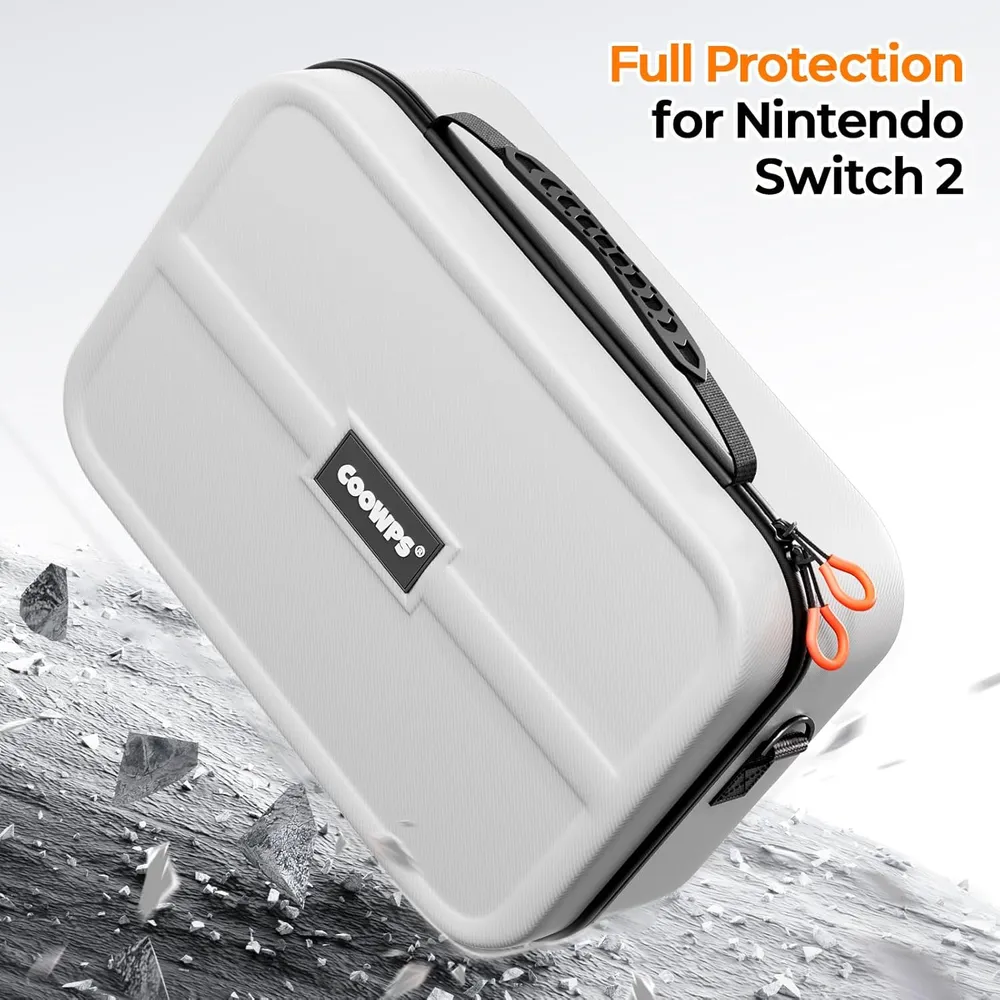 Funda con Ranuras + 4 Agarres de Pulgar Para Nintendo Switch 2 | Blanco