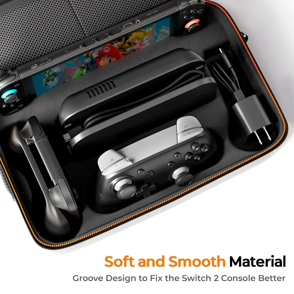 Funda con Ranuras + 4 Agarres de Pulgar Para Nintendo Switch 2 | Blanco