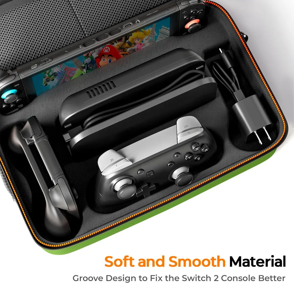 Funda con Ranuras + 4 Agarres de Pulgar Para Nintendo Switch 2 | Verde Oscuro