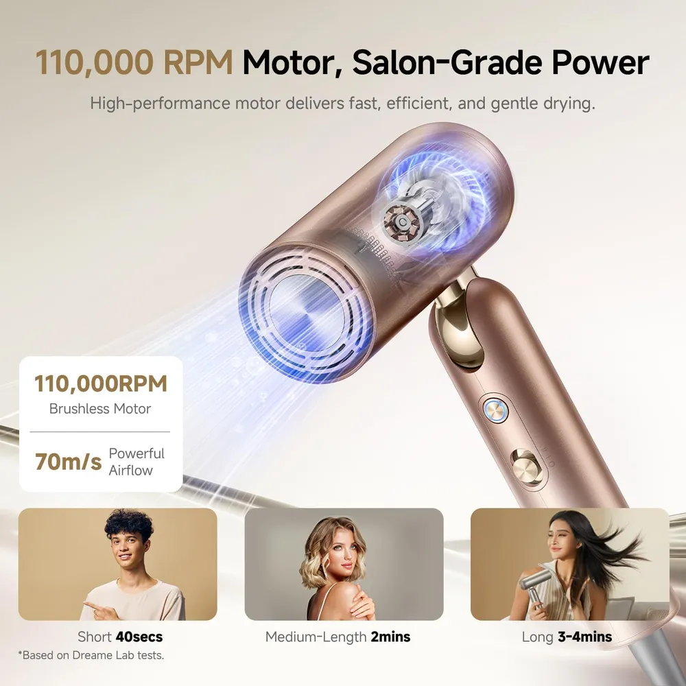 DREAME POCKET PRO SECADOR DE VIAJE CON DIFUSOR | ORO ROSA