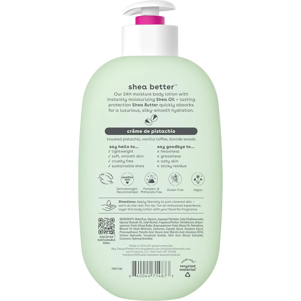 EOS LOCIÓN CORPORAL SHEA BETTER PISTACHO | 16 OZ / 473 ML