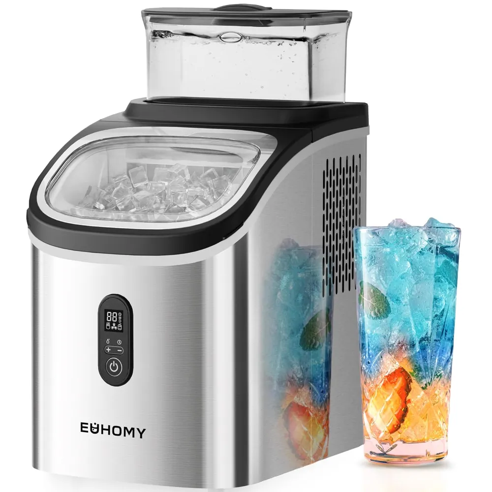 EUHOMY IM005 MÁQUINA DE HIELO CON TANQUE DE AGUA EXTERNO 34 LB/24H | PLATEADO