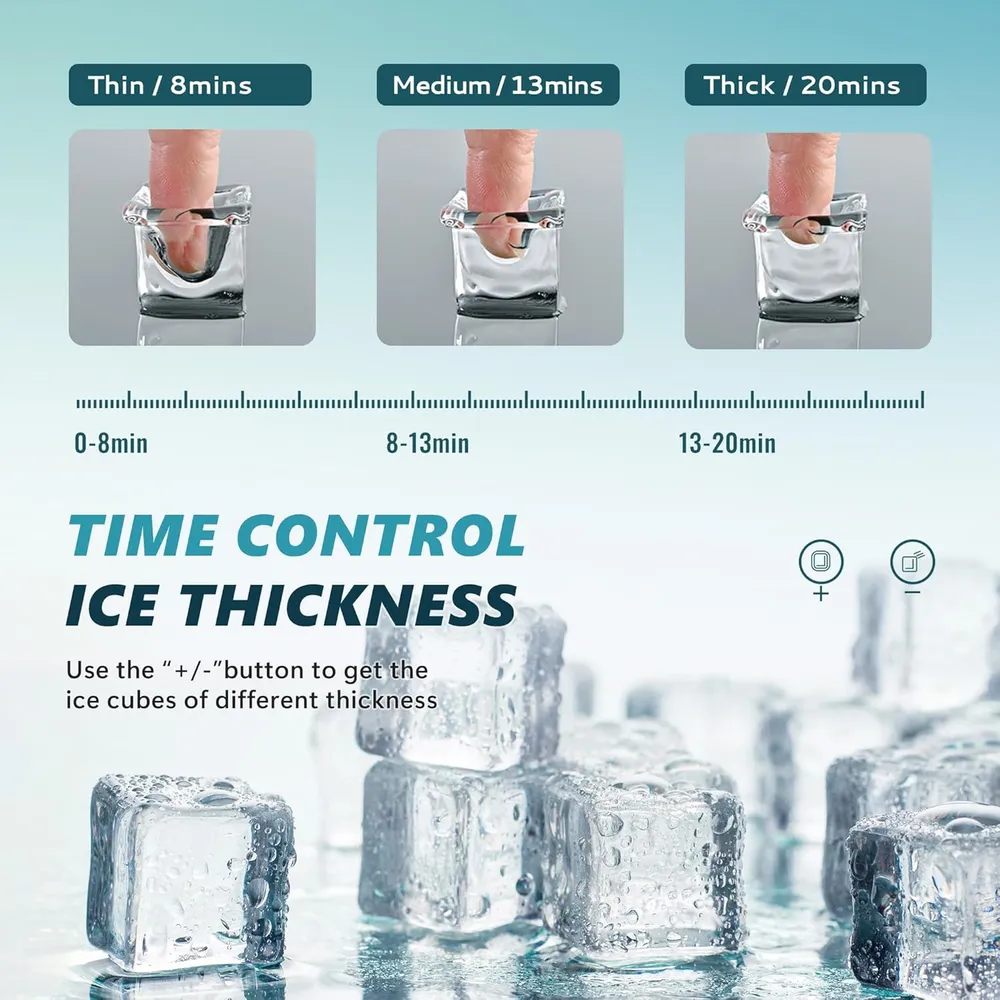 EUHOMY IM005 MÁQUINA DE HIELO CON TANQUE DE AGUA EXTERNO 34 LB/24H | PLATEADO