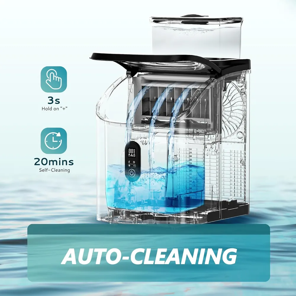 EUHOMY IM005 MÁQUINA DE HIELO CON TANQUE DE AGUA EXTERNO 34 LB/24H | PLATEADO