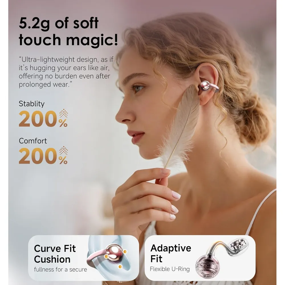 AUDÍFONOS INALÁMBRICOS KING LUCKY GEN 3 CLIP BLUETOOTH 6.0 | ROSA