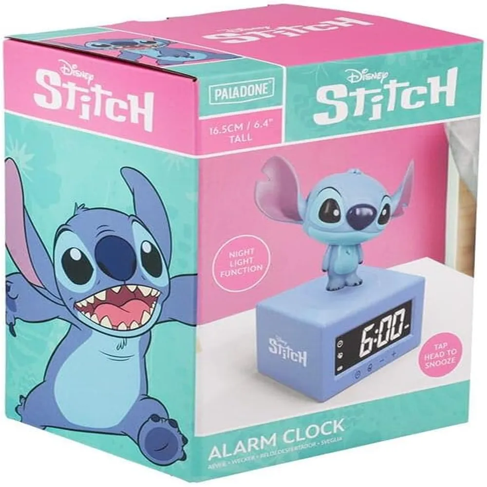 Paladone Disney Stitch, despertador con luz nocturna y alarma oficial
