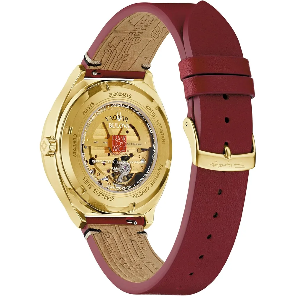 Bulova reloj automático de hombre estilo Frank Lloyd Wright 3 agujas de cuarzo | Burdeo