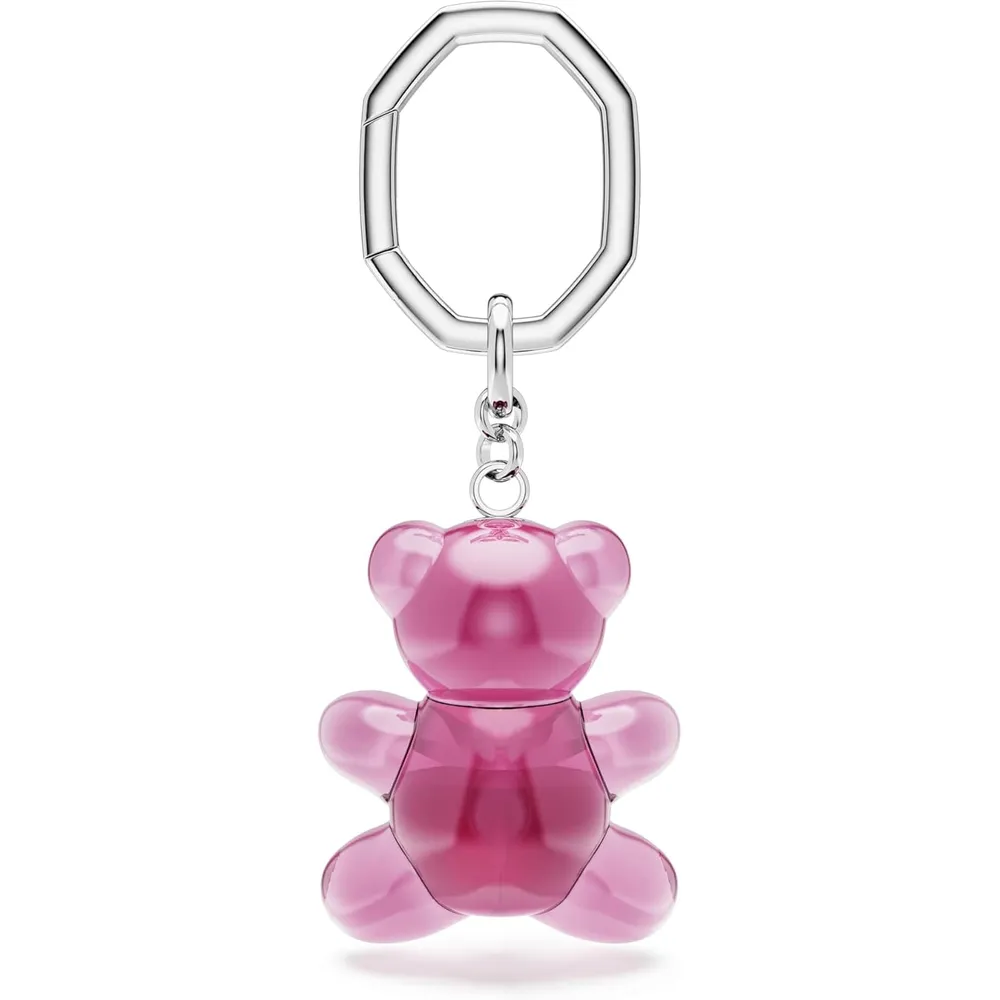 SWAROVSKI LLAVERO OSO CORAZÓN ACABADO RODIO PARA MUJER | ROSA