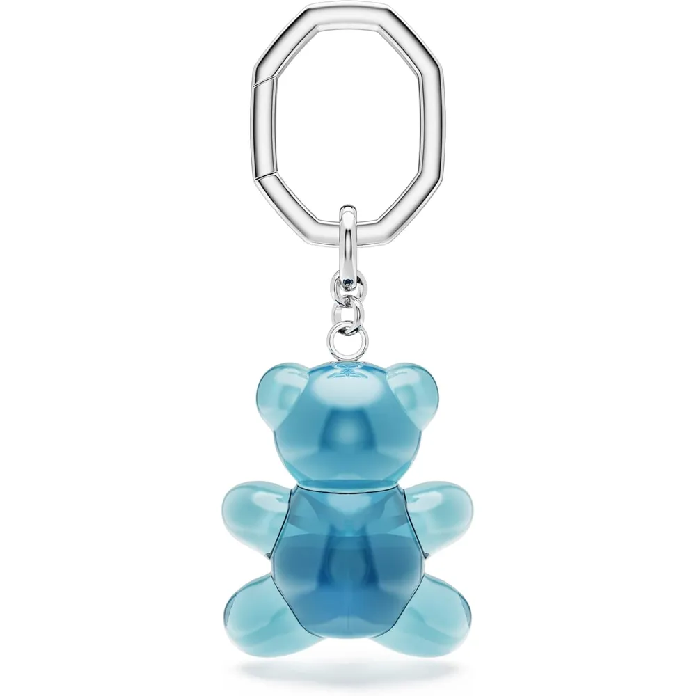 SWAROVSKI LLAVERO OSO CORAZÓN ACABADO RODIO PARA MUJER | AZUL