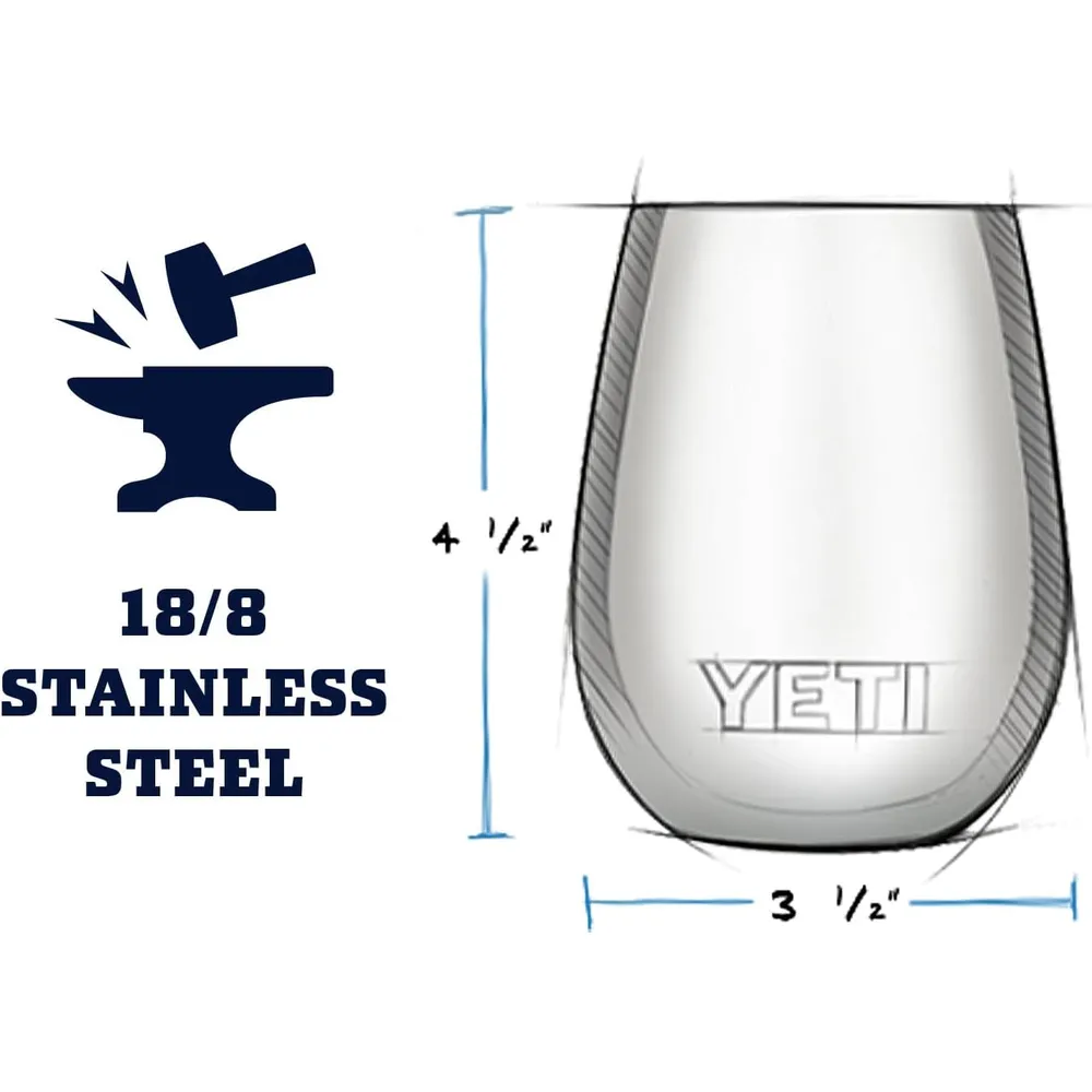 YETI Rambler Vaso de vino de 10 oz de acero inoxidable con tapa MagSlider color rosa agua
