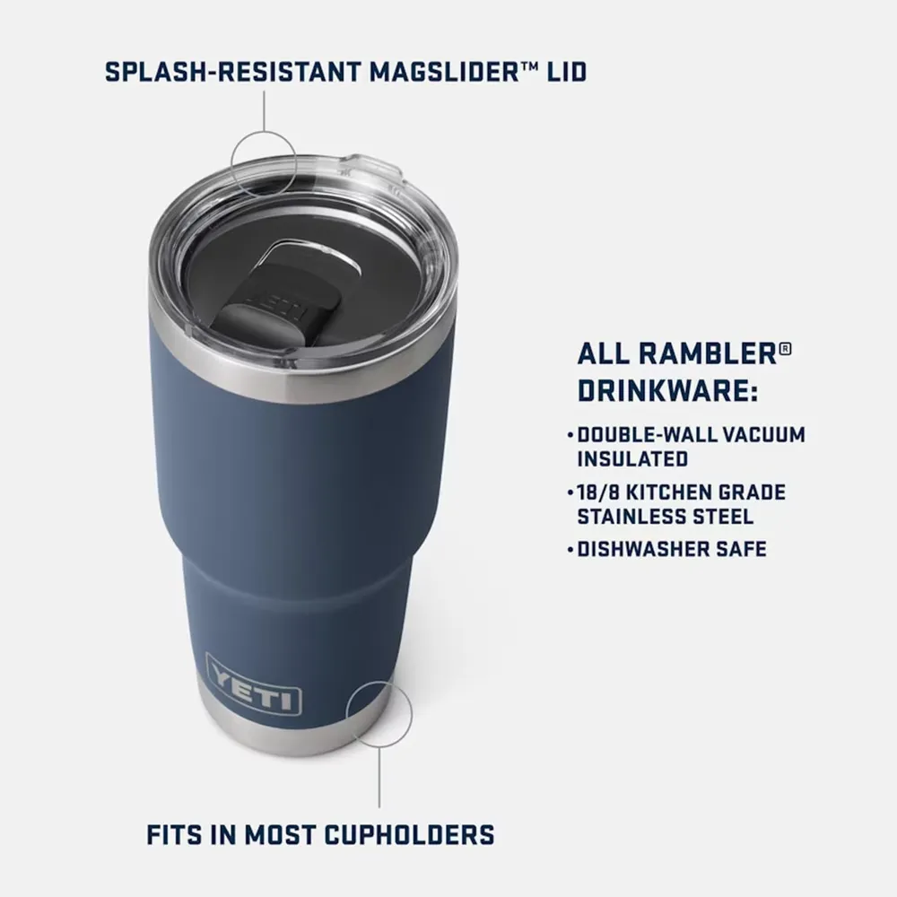 YETI Rambler Vaso de 30 oz de acero inoxidable y tapa MagSlider color rosa bebé