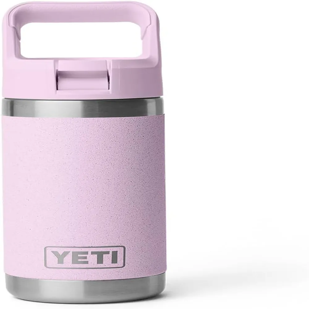 YETI Botella Rambler Jr. para Niños con Cañita de 12 oz | Rosa Bebé