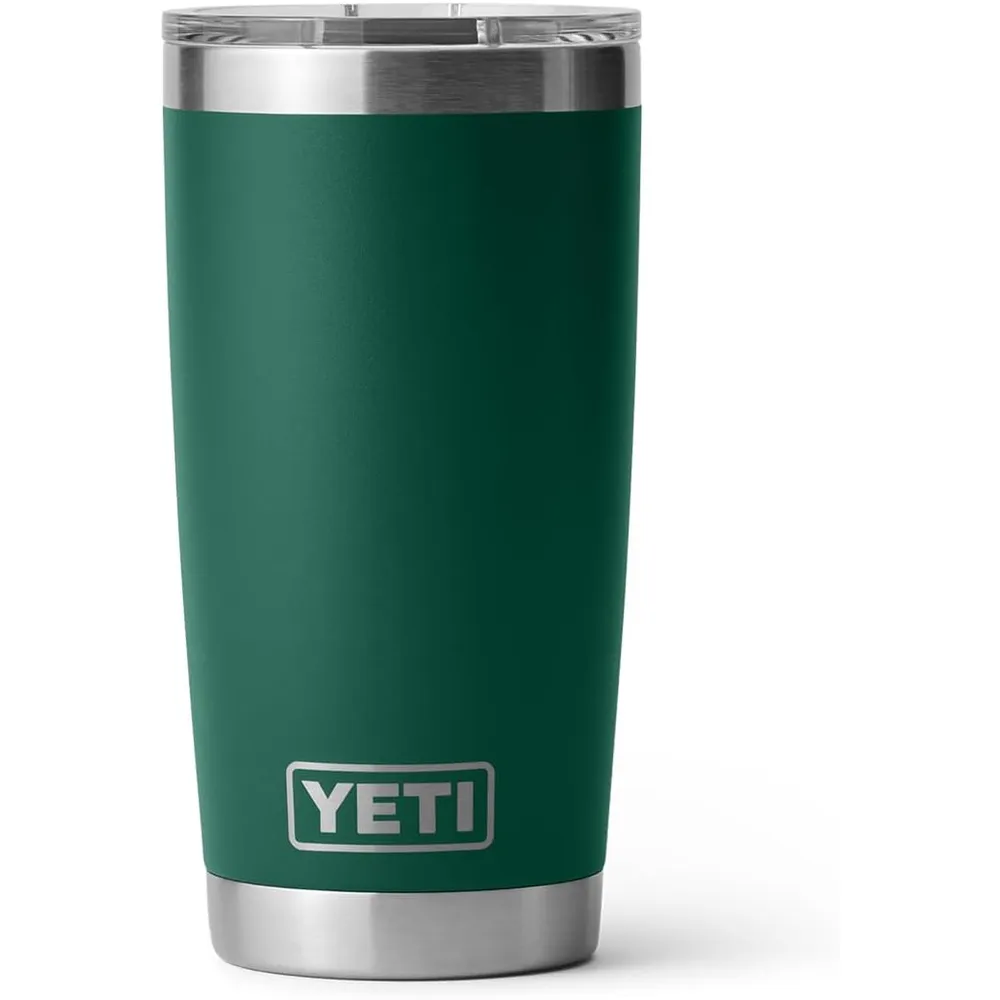 YETI Rambler Vaso de 20 oz de acero inoxidable con tapa MagSlider color verde oscuro