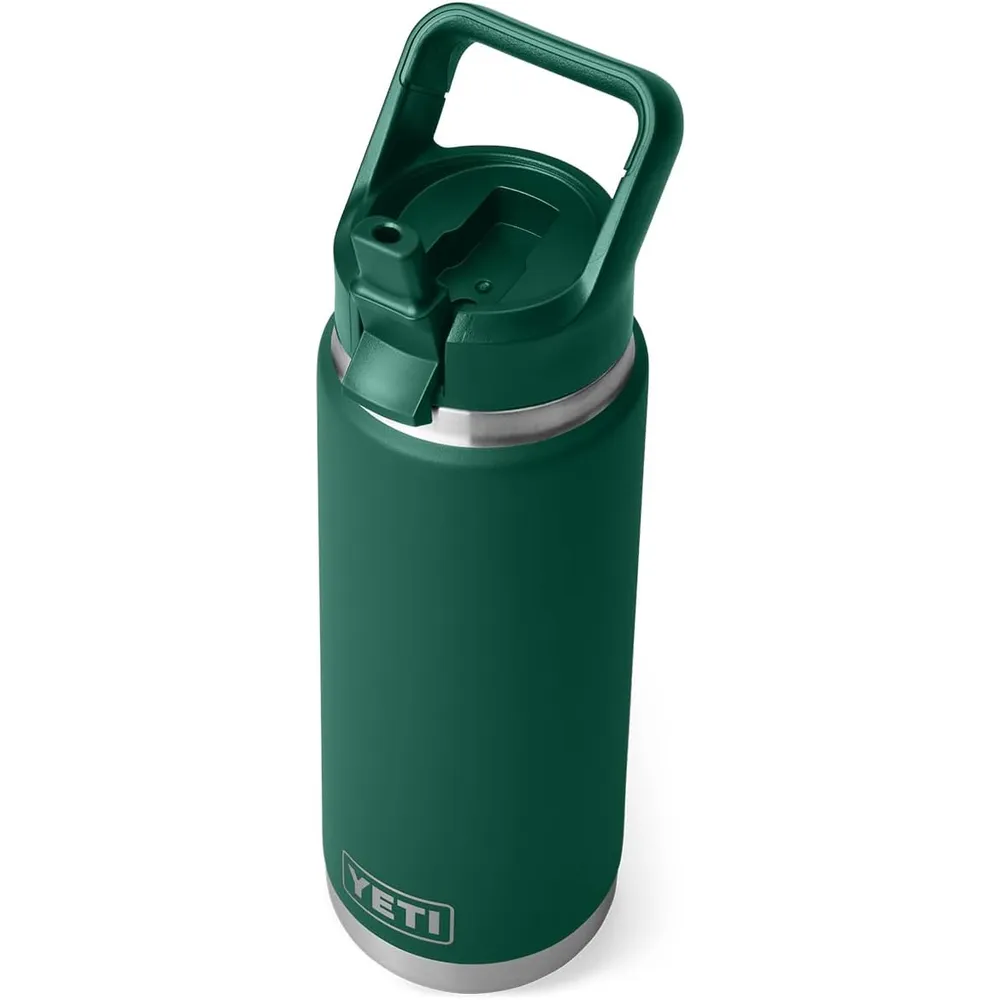 YETI Botella Rambler con Tapa de Cañita de 26 oz | Verde Oscuro