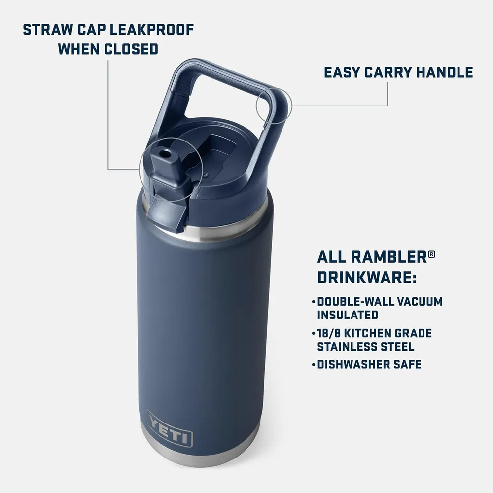 YETI Botella Rambler con Tapa de Cañita de 26 oz | Verde Oscuro