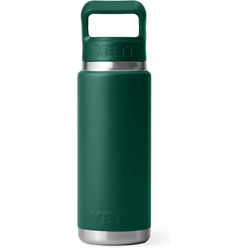 YETI Botella Rambler con Tapa de Cañita de 26 oz | Verde Oscuro