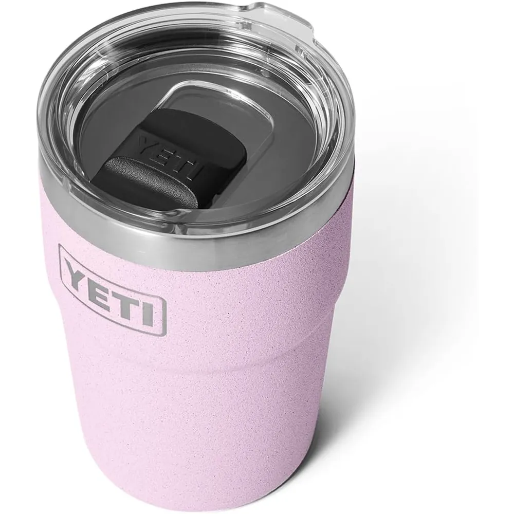 YETI Rambler Vaso de 16 oz de acero inoxidable con tapa MagSlider color rosa bebé