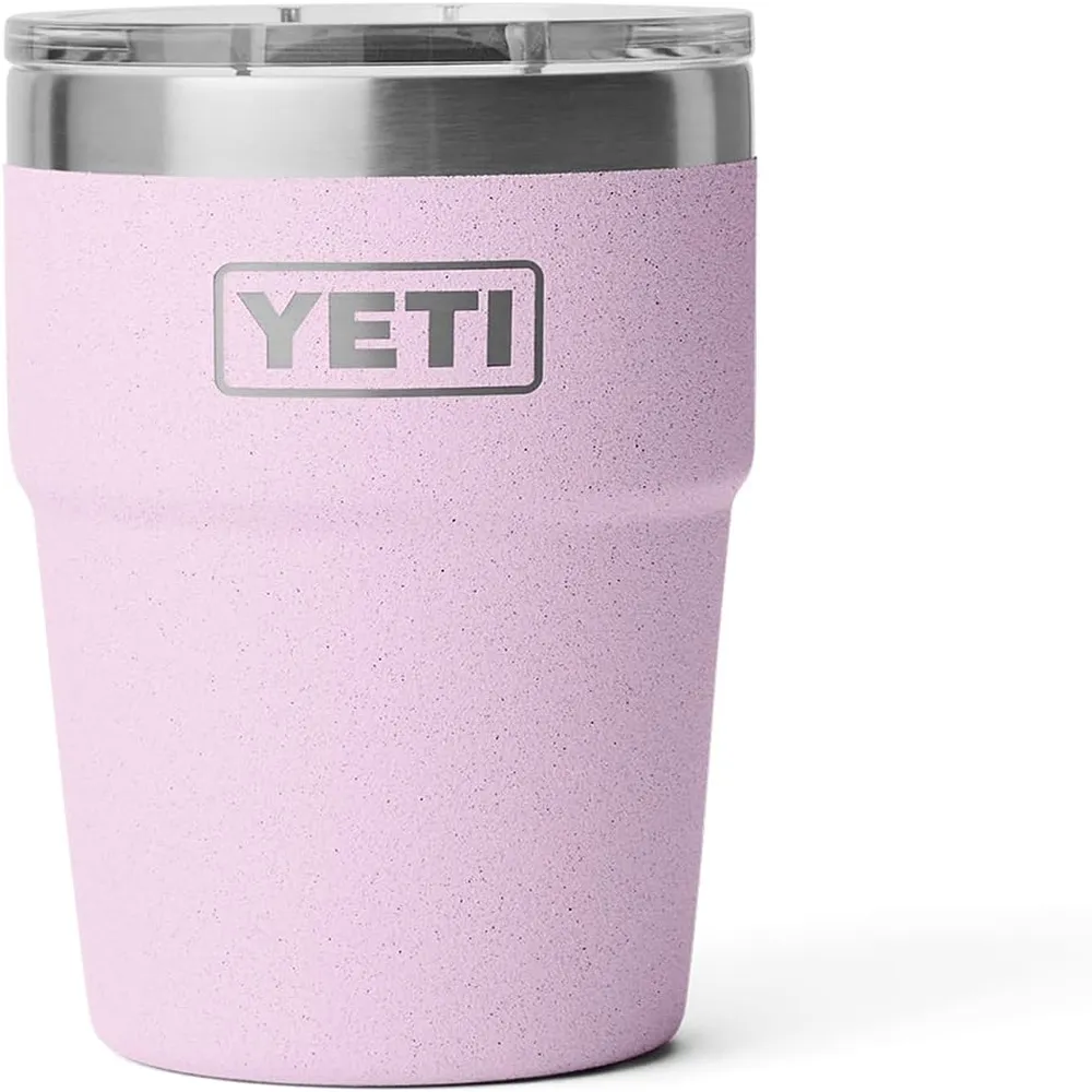 YETI Rambler Vaso de 16 oz de acero inoxidable con tapa MagSlider color rosa bebé
