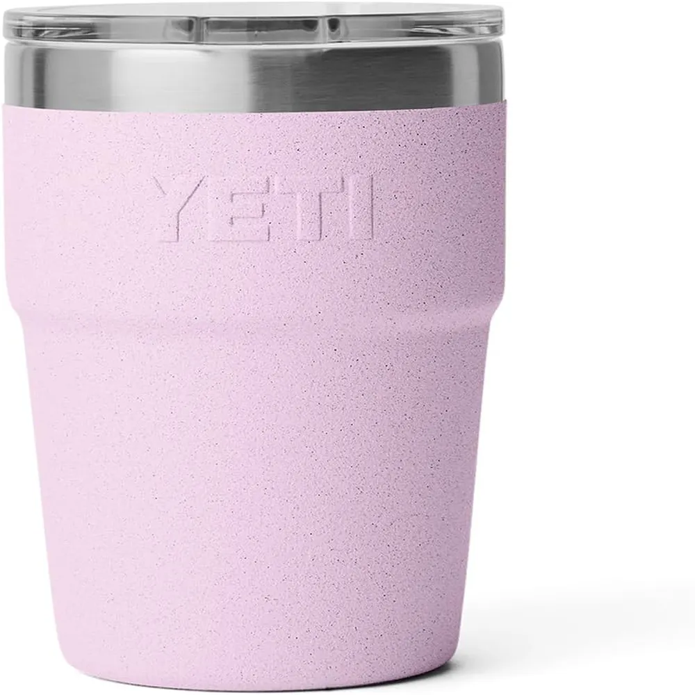 YETI Rambler Vaso de 16 oz de acero inoxidable con tapa MagSlider color rosa bebé