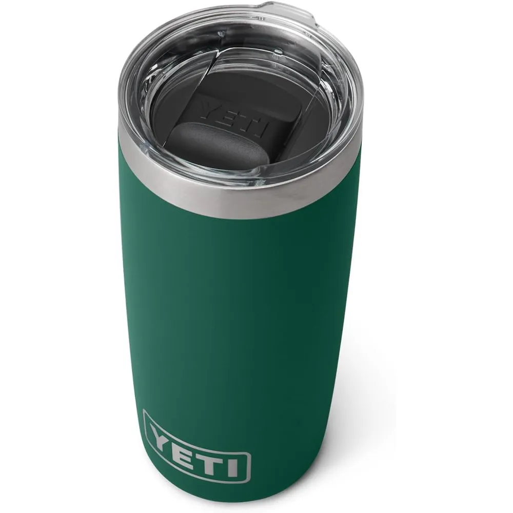 YETI Rambler Vaso de 10 oz de acero inoxidable y tapa MagSlider color verde oscuro
